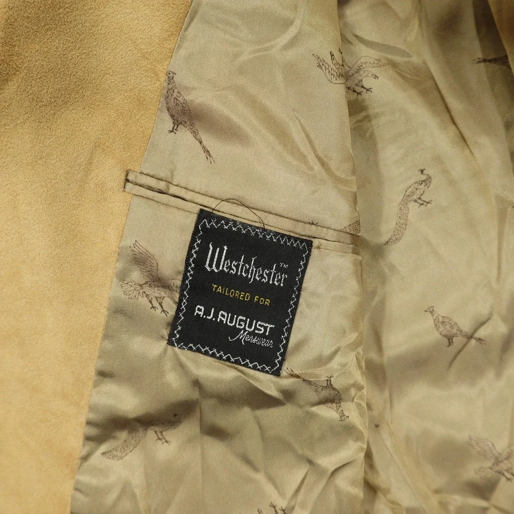 Vintage Westchester Blazer Mens 40 Tan Suede 2 Button Sport Coat Union Made‎